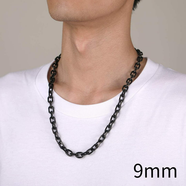 Men Women Chain Rolo Necklace,3mm/5mm/7mm/9mm/12mm Wide Stainless