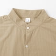 thumbnail image 4 of JAJAHO Men's Striped Stand Collar Shirts Button Up Shirt Long Sleeve Regular Fit Business Casual Wear Lightweight Fall Spring Classic Tops, 4 of 9