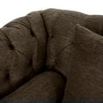 thumbnail image 4 of Christopher Knight Home 62.5" Large Loveseat Chaise Lounge, Sofa Bed Couch with Scroll Arms and Pillows, Brown, 4 of 7