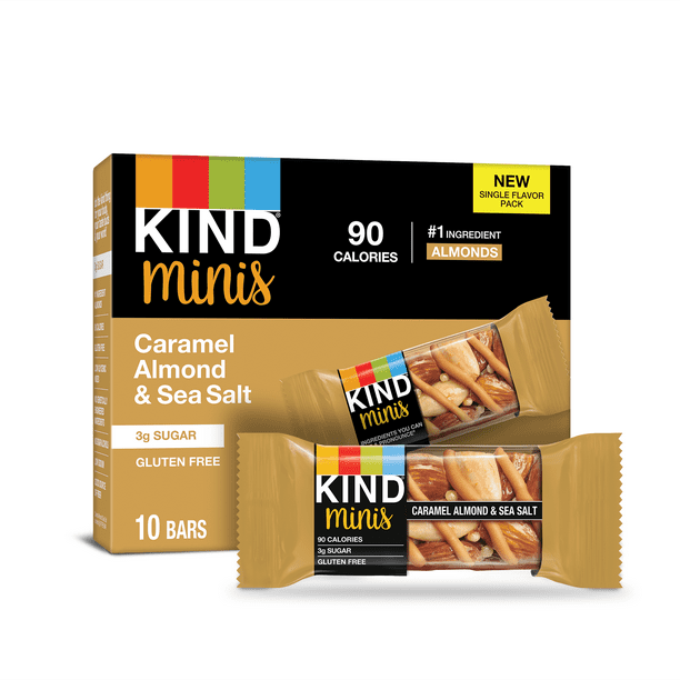 Kind Minis Caramel Almond & Sea Salt Bars, 0.7 oz, 10 count Walmart