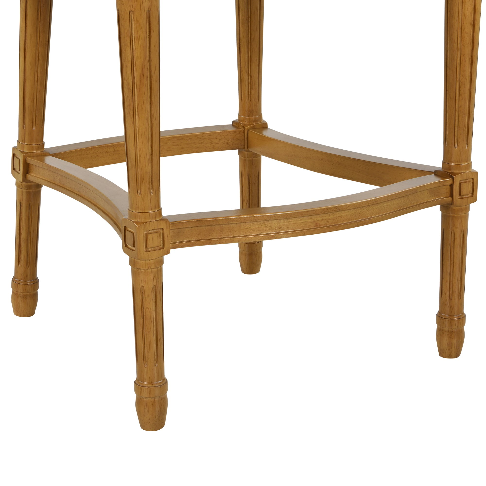 Boraam Francesca Counter Height Stool, 27.75 in., Oak Wood, Tan Linen Seat