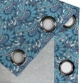 thumbnail image 4 of Ambesonne Blue Grommet Curtain, Boho Bouquet Ornate Swirls, 50" x 84", Blue Mauve and White, 4 of 6
