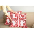 thumbnail image 2 of Ambesonne Love Throw Pillow Cover 2 Pack, Letters Hearts Motif Graphic, 20", White and Vermilion, 2 of 7