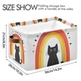 thumbnail image 4 of Yayeee 2 Pack Canvas Storage Basket with Handles for Shelves Fabric Bins Closet Organizer, Black Cat Rainbow, 4 of 8
