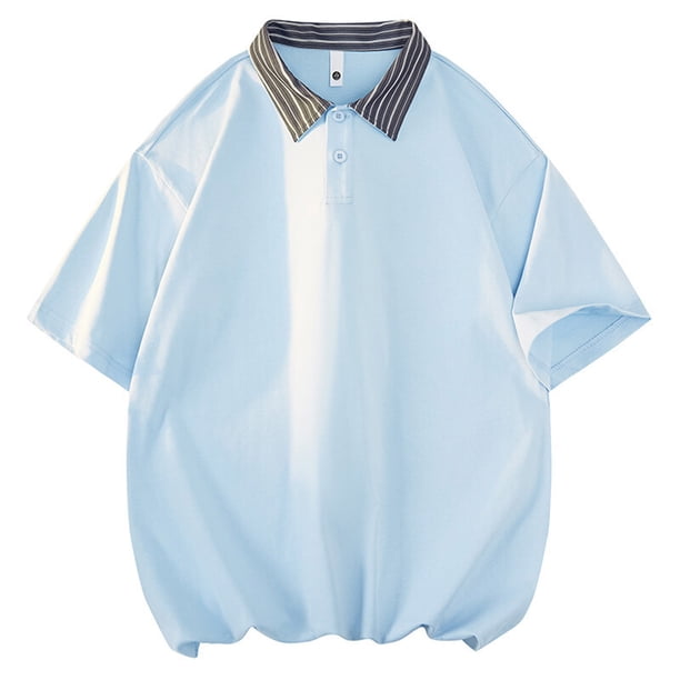 Camiseta de Manga Corta de Cuello Redondo de Color Sólido para Hombre, Blusa de Moda Casual Suelta para la Primavera Y el Verano