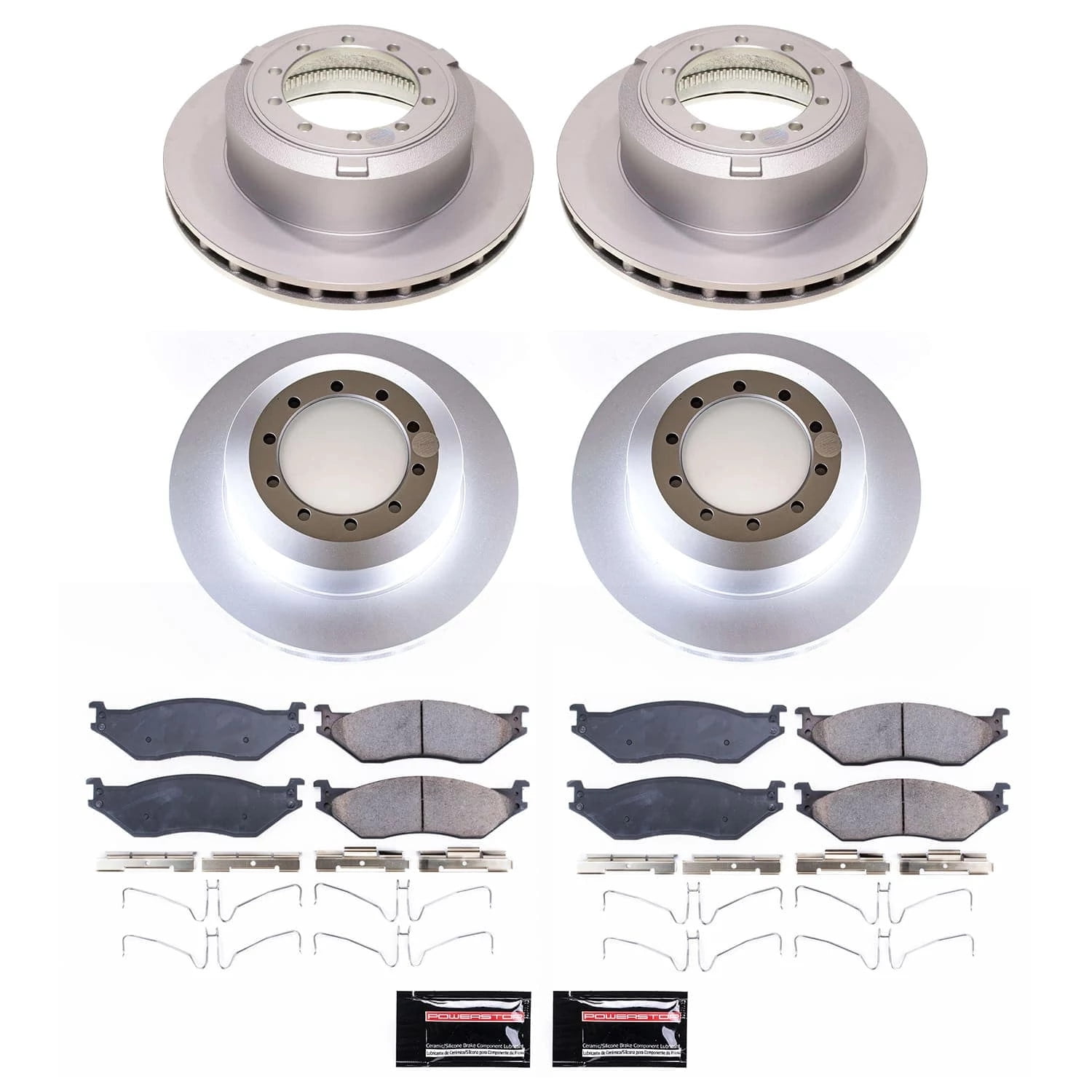 PowerStop Front and Rear Geomet Coated Brake Rotor and Pad Kit Fits: FORD Select Models CRK8178