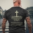 thumbnail image 2 of Christian Faith T-Shirt for Men, Philippians 4:13 Bible Verse Jesus Cross Graphic Tee, Back Print Religious Shirt, 2 of 2
