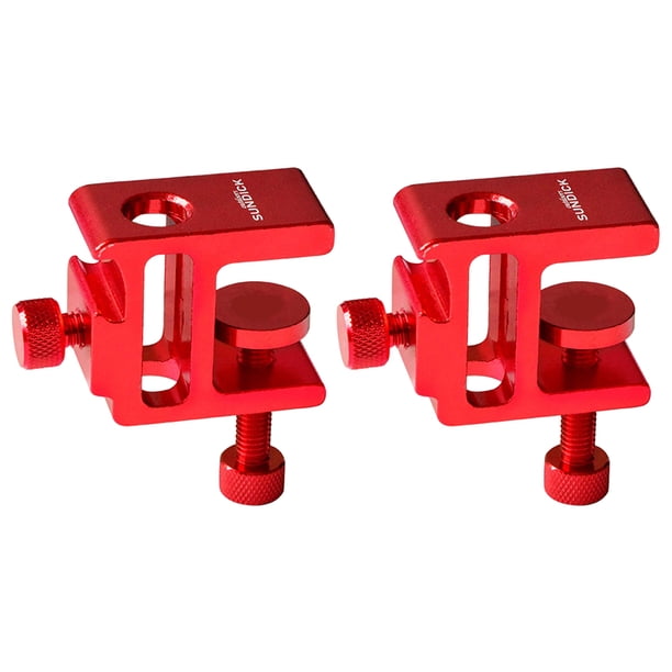 Abrazadera Soporte Voladizo para Lámpara Mesa Linterna Acampar Al Aire Libre Color Rojo 2 Uds.