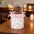 thumbnail image 5 of Easter Basket Floral Patterns Empty Easter Bucket with Handle,Candy Gifts Storage Tote Bags For Easter Egg Hunts,Gifts,Holiday Decorations,Spring Party Favors, 5 of 7