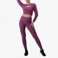 thumbnail image 6 of UYISJ Jogging Suits for Women Casual Two Piece Tracksuits Outfits Long Sleeve Sweatsuits Slim Fit Pants Workout Set Purple M, 6 of 7