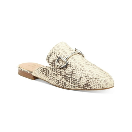 

INC Womens Beige Snake Metallic Hardware Cushioned Gilia Almond Toe Block Heel Slip On Dress Mules 6 M