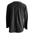thumbnail image 4 of VNKIDY Women Shirts Summer Solid Color Lightweight Loose Fit Blouse Long Sleeve V Neck Shirt With Button Details For Everyday Wear Stylish Tops, 4 of 5