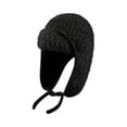 thumbnail image 3 of Women's Sherpa Trapper Hat, Faux Fur Aviator Style with Ear Flaps for Extreme Warmth, Fashionable Winter Hat for Skiing, Snowboarding and Arctic Conditions Black, 3 of 4