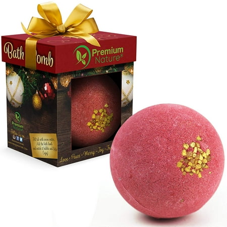 Bath Bomb Christmas Gift LARGE Fizzy Bathbomb Ornament Best Holiday Presents Ideas for Kids Women Men Bomb Bath Bath Bonb Xmas Gifts Box Bath Bomb Fizzes with Essential