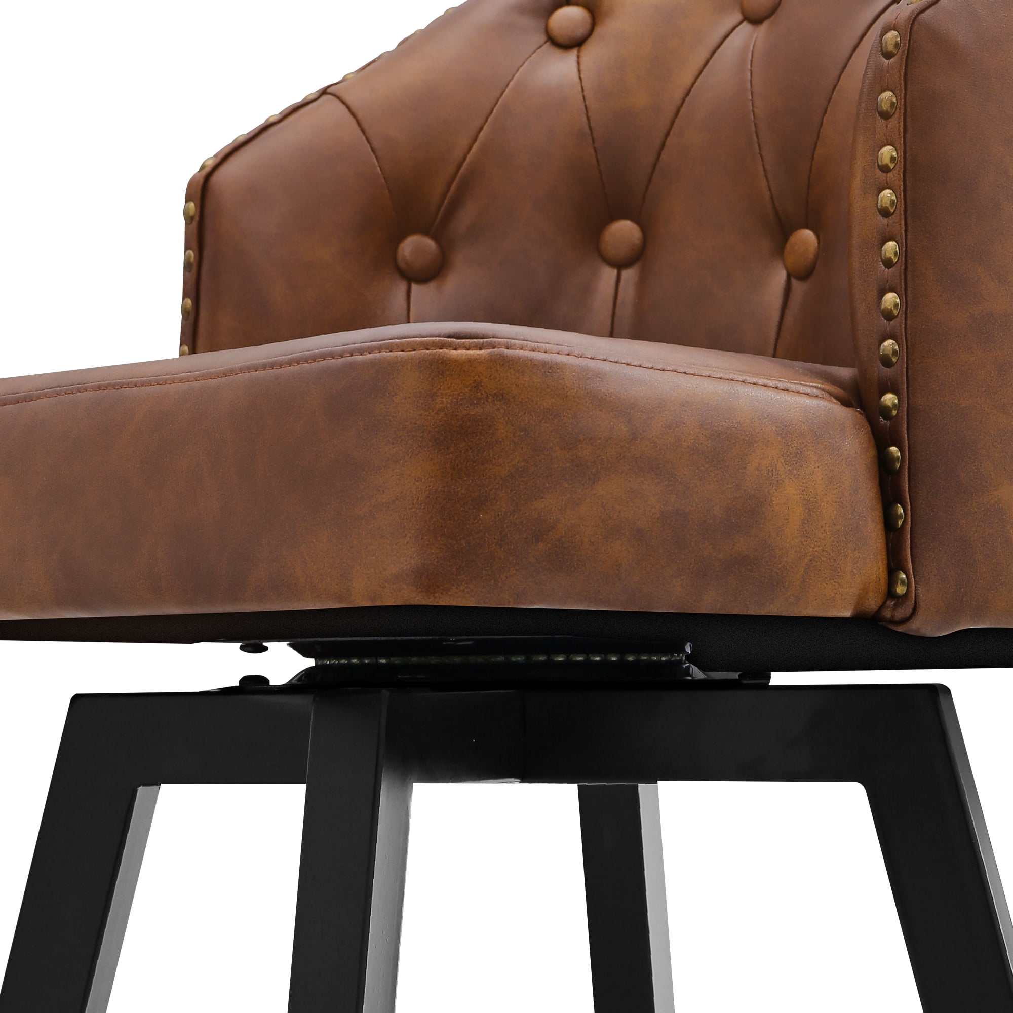 Dycanpo 26''H Swivel Counter Height Bar Stools with Back Dining Chair for Home Kitchen Island, Brown