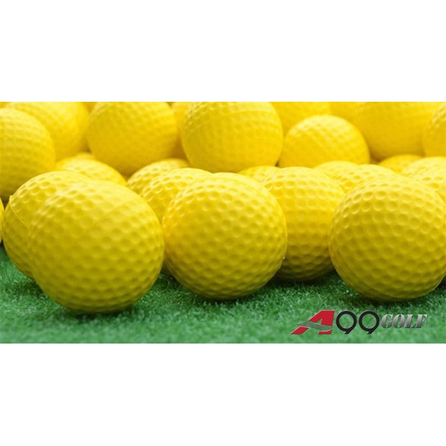 A99 Golf Elastic Practice Pu Balls 100pcs Yellow Practice Training Balls for Driving Range, Swing Practice, Indoor Simulators, Outdoor & Home Use Floater Water Fun