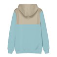 thumbnail image 4 of Atogsazn Men's Fleece Lined Hoodies Oversized Casual Colorblock Long Sleeve Hooded Sweatshirt Winter Warm Clothing Blouse A-Light Blue XXXL, 4 of 4