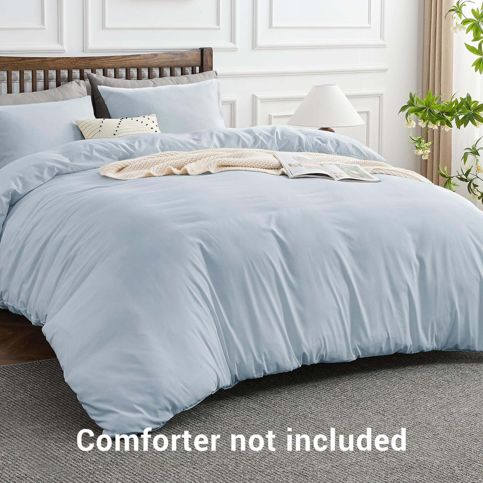 Hitime Luxury King Duvet Cover, Soft & Breathable Microfiber 3 Pieces King Bedding Sets, King Comfy Duvet Cover, with Zipper Closure