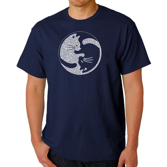 Men's Word Art T-shirt - Yin Yang Cat