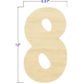 thumbnail image 2 of Pack of 1, 12 Inch x 1/8" Baltic Birch 8 Wood Numbers in The Goudy Font for Wood Craft Project, Children or Adult Art Work, Home and Holiday Décor and DIY Fun, Made in USA, 2 of 2