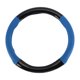 thumbnail image 1 of Cubierta de volante de cuero artificial PU Unique Bargains, protector de volante de coche ABS de 14.96" patrón de fibra de carbono negro y azul, 1 of 6