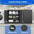 thumbnail image 4 of Pataku Metal Storage Cabinet, Garage Cabinet with Doors and Shelves 36" Hx32 Wx16 D, Steel Lockable File Cabinets for Office, Home, Garage, Basement, , Black, 4 of 18