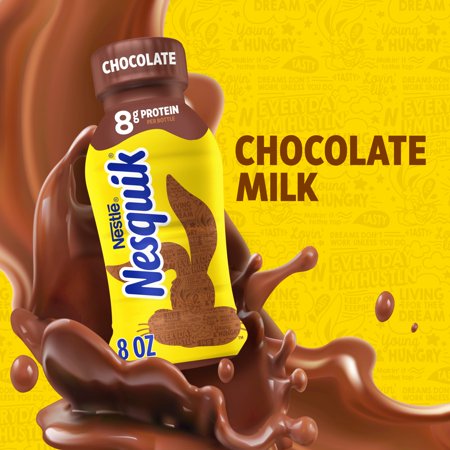 NESQUIK CHOCOLATE MILK, READY TO DRINK, LOW-FAT MILK, 12 BULK PACK, 8 FL OZ BOTTLES