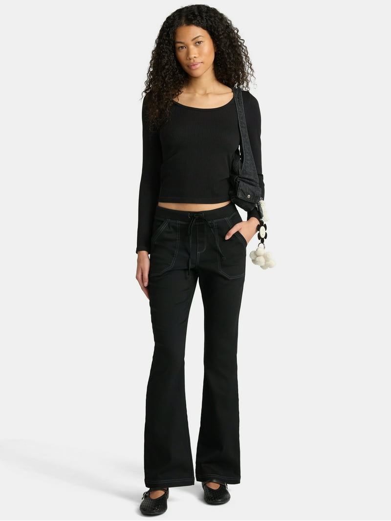 【OJOS】22SS★ Water Fur Bootcut Pants Bootcut Cotton Silk Stretch Double-Face Pants