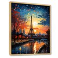 thumbnail image 2 of Designart "Eiffel Tower in the 19th Century A Vintage View II" Cityscapes Floater Framed Wall Art Living Room, 2 of 7