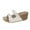 White, variant on Womens Summer Comfort Pearl Embellished Wedge Sandals Dual Strap Casual Vacation Everyday Sandals