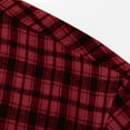 thumbnail image 5 of IYTR Men's Plaid Flannel Shirt Button Down Long Sleeve Regular-Fit Shacket Jacket Lapel Checked Casual Loose Shirts (Red,XL), 5 of 7