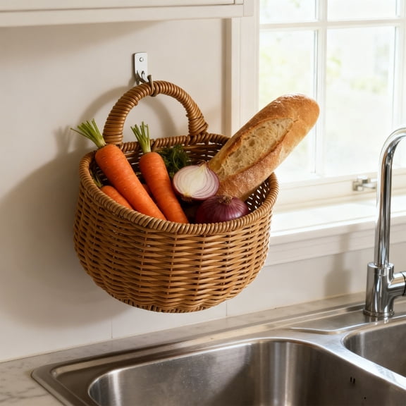 RBER Wall Mounted For Kitchen Countertop Hanging Planter Indoor Outdoor Home Garden Food Storage Organizer With Removable Liner