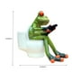 thumbnail image 3 of Escultura de resina de rana verde | Adorno de escritorio para sala de estar, dormitorio y espacio de yoga | Decoración para el hogar y la oficina | Bonita estatua de jardín | Regalo para niños y, 3 of 6