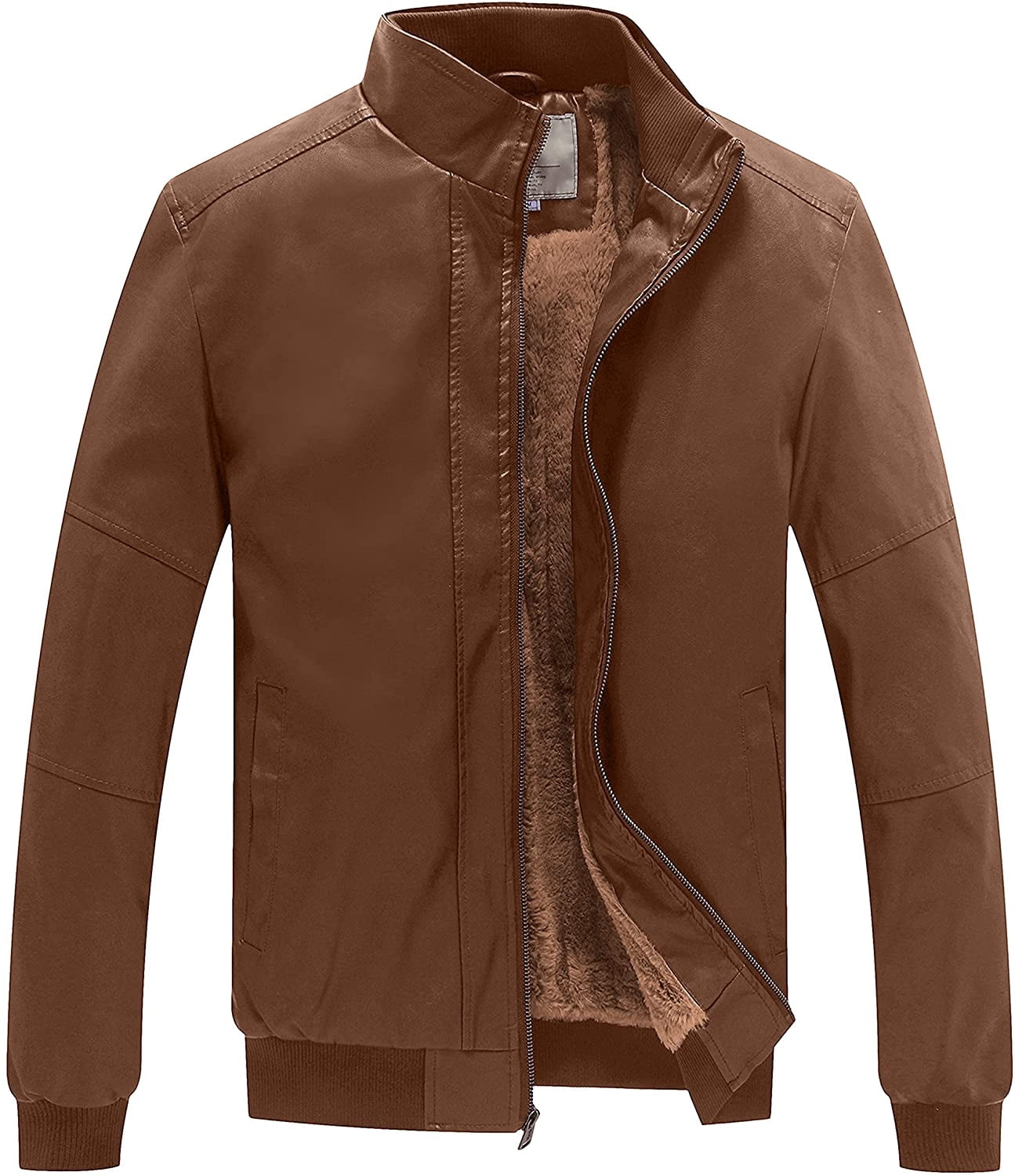 Men's Stand Collar Fleece Lined Bomber 