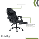 thumbnail image 3 of Silla Gamer Ergonómica Reclinable con Reposapies Negra Lumax, 3 of 4