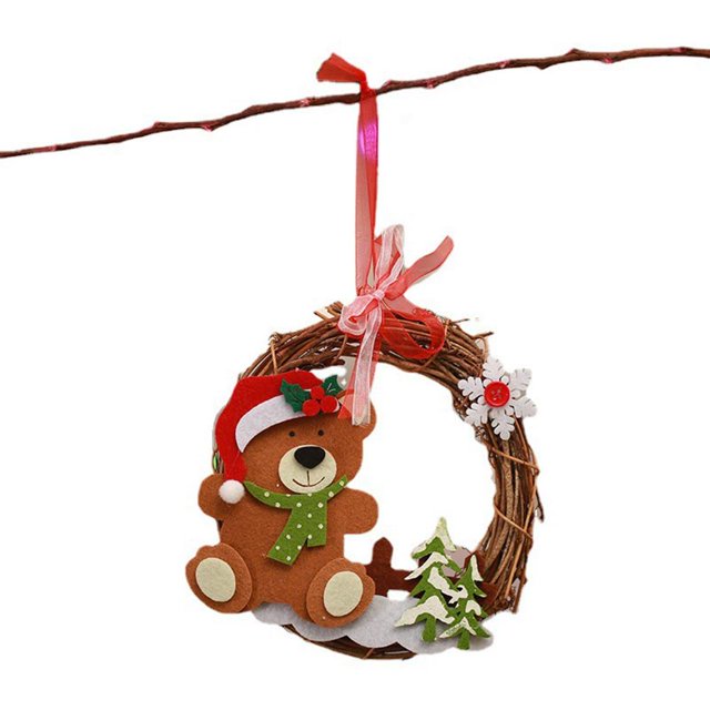 De Navidad Corona Colgante De Madera Navidad Ratán Corona Redonda Decorativa Para Puertas De Armario Ventanas 2021 Árbol Inevent HA040066-04