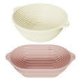 thumbnail image 1 of Set de 2 Paniers de Pousse en Silicone pour Pain au Levain (Rond 9" & Ovale 10") - Anti-adhésif, Résistant à 230°C, Lavable au Lave-vaisselle - Kit Complet Boulangerie Maison, 1 of 5