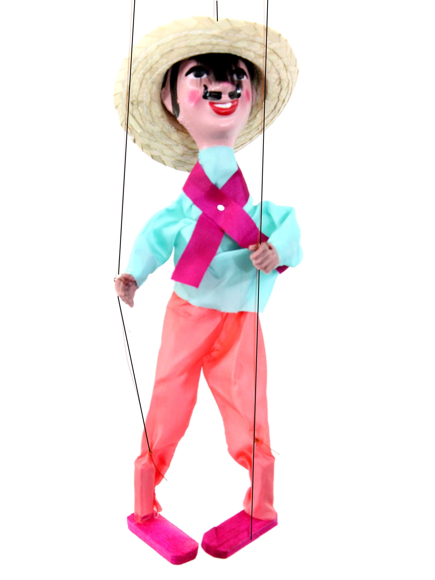 Mexican Marionette String Puppet Bandido Gun 