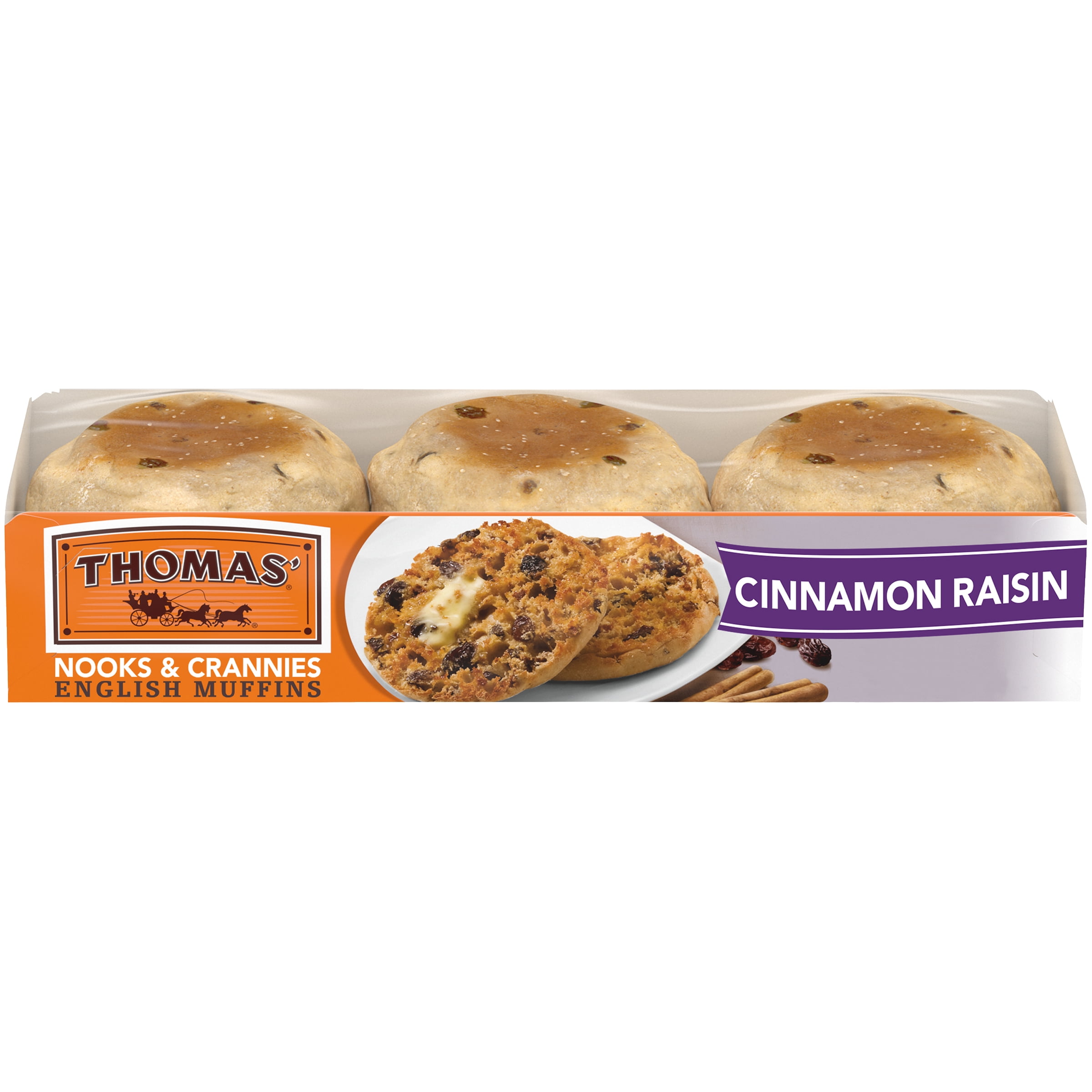 Thomas’ Cinnamon Raisin English Muffins, 6 Count, 13 Oz Package