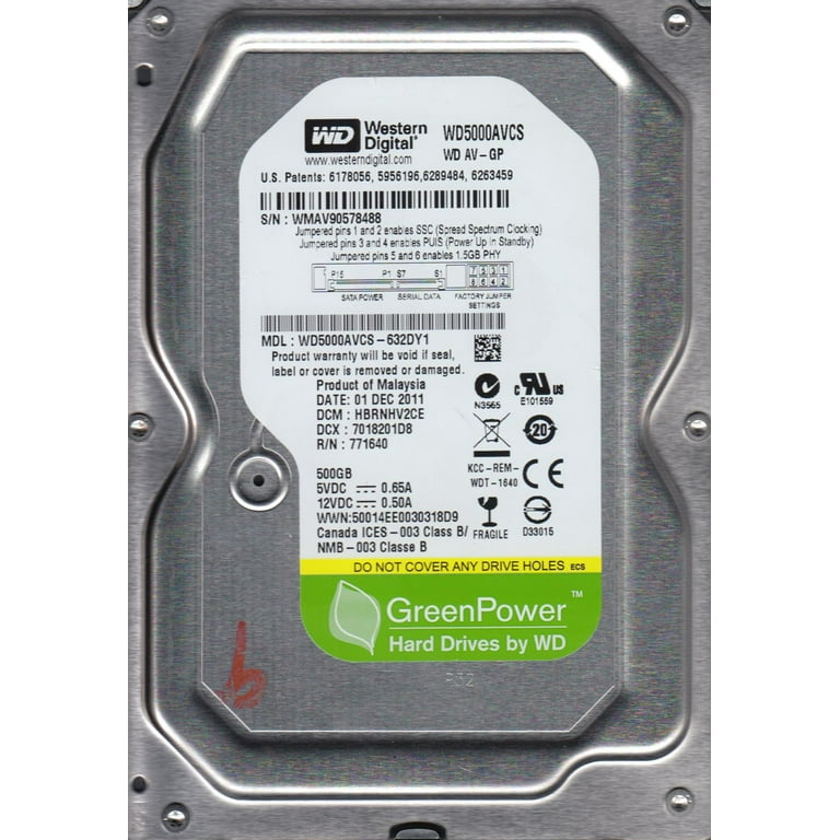 WD5000AVCS-632DY1, DCM HBRNHV2CE, Western Digital 500GB SATA WD5000AVCS-632DY1, DCM HBRNHV2CE, Western Digital 500GB SATA