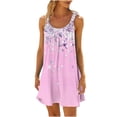 thumbnail image 2 of Njoeus Summer Dresses for Women Casual T Shirt Dresses Beach Cover Ups Floral Boho Tank Dress Swimsuit Cover Up Dress S-XXL, 2 of 5