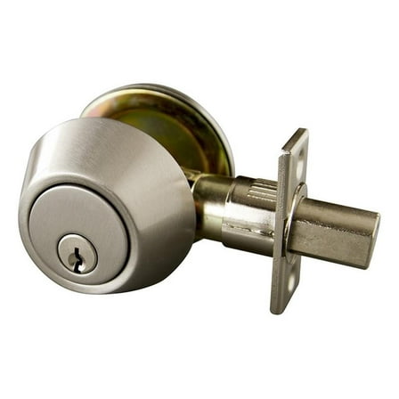 Design House Single Cylinder Keyed 6-Way Metal Deadbolt in Satin Nickel