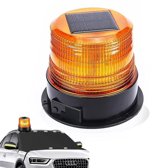 12v Led Solar Traffic Warning Light , Solar Powered Emergency Magnetic Strobe Warning Light, Wireless Strobe Light Road Barrier Light