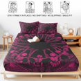 thumbnail image 5 of King Size Fitted Sheet Set - Halloween 3 Piece Bedding Sets 16" Deep Pocket Fitted Sheet with 2 Pillowcases, Vintage Skeleton Pink Fall Holiday Brushed Microfiber Hotel Luxury Bed Sheets, 5 of 9