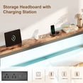 thumbnail image 5 of E-motie Full Size Bed Frame with Storage Headboard, Heavy Duty Platform Bed Frame with Charging Station and LED Light, Easy to Assemble, No Box Spring Required, Black, 5 of 9