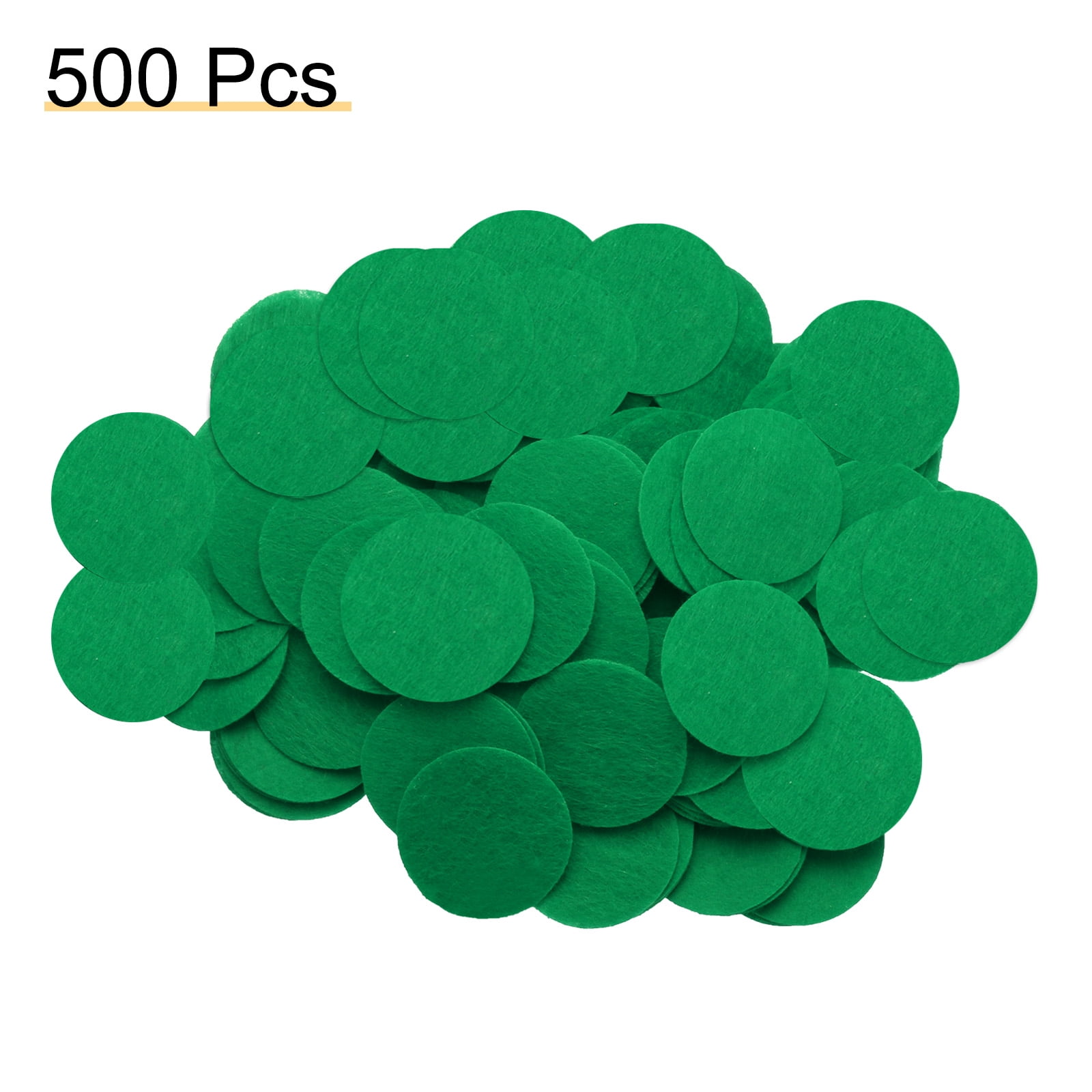 Uxcell 500pcs Round Felt Circles, 50mm 3/8 Pre Cut Felt Craft Pads Non-Woven Mini Felt Fabric Circles for DIY Projects, Green
