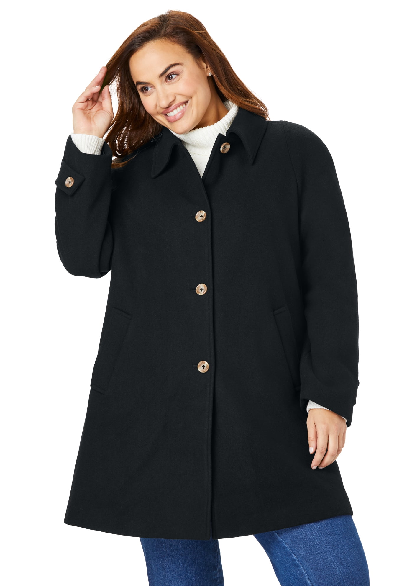 plus size a line coat