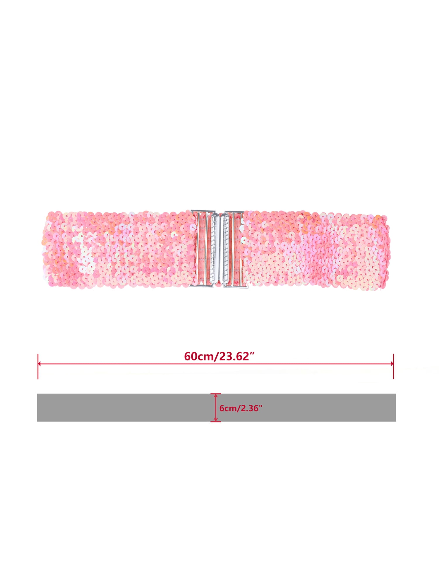 6145 Womens Glitter Wide Waist Belts Interlock Buckles Sequins Decor Women main image 3