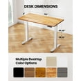 thumbnail image 7 of Kyspho Electric Standing Desk, 44 x 24 Inches Height Adjustable Stand up Desk, Sit Stand Home Office Desk, with Two-Piece Desktop (Light Vintage Brown), 7 of 7