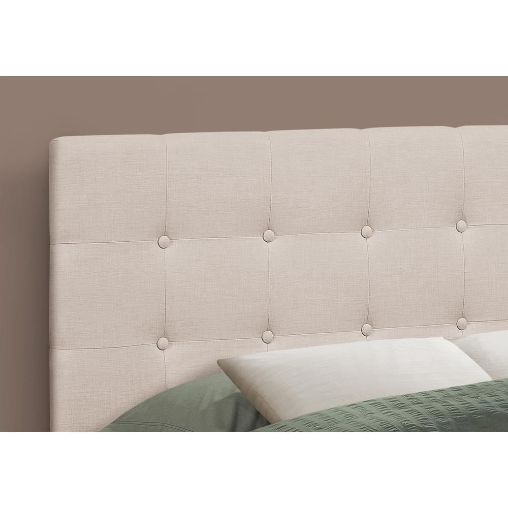 Contemporary Home Living 4.75' Beige Upholstered Headboard Panel for Full-Size Bed